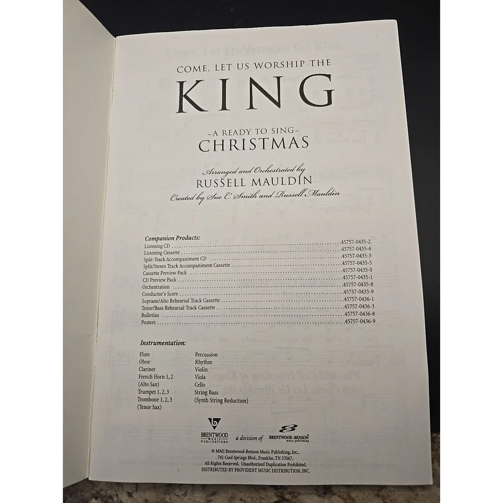Come, Let Us Worship the King: A Ready to Sing Christmas SATB by Russell Mauldin